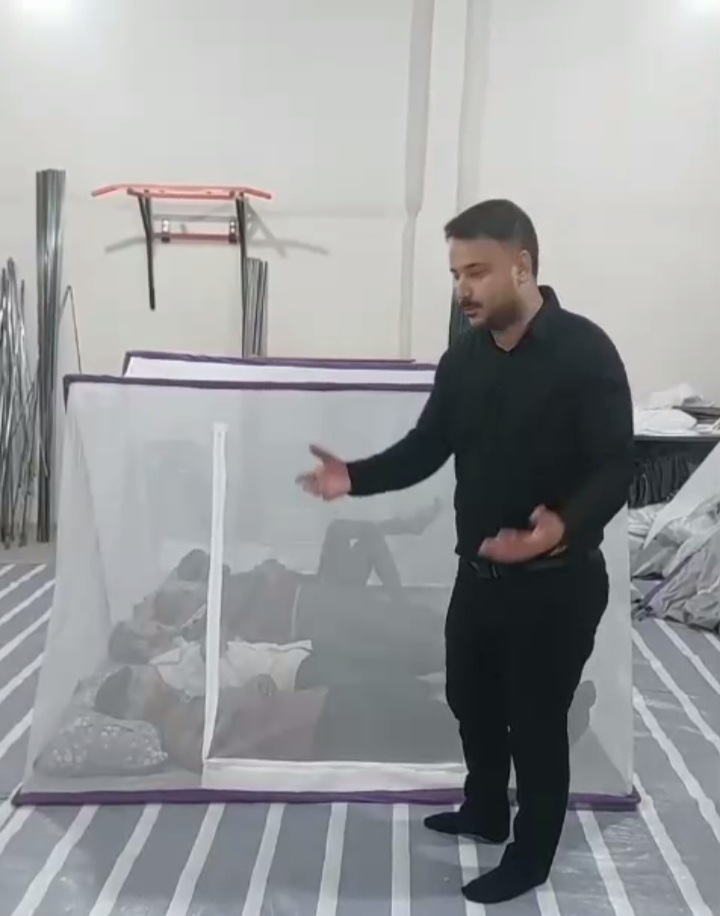 پشه بند راحت تاشو دو نفره کفی دار